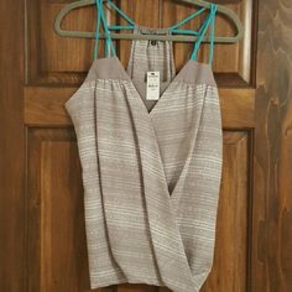 Express Tan/Taupe and White Print tank - Picture 4 of 4